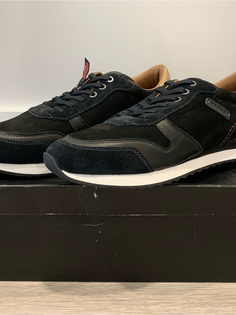 Men's Black Suede & Leather Casual Sneakers Lloyd